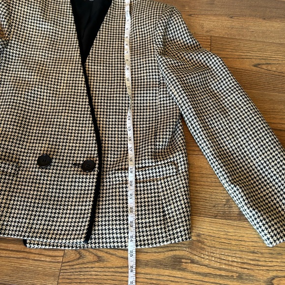 Vintage black and tan houndstooth cropped blazer jacket - Picture 8 of 8